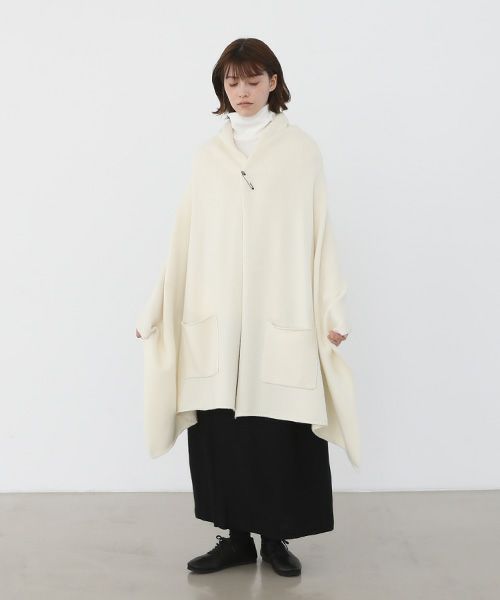 Mochi.モチ.pocket knit stole [m-a22-s-01/off white]