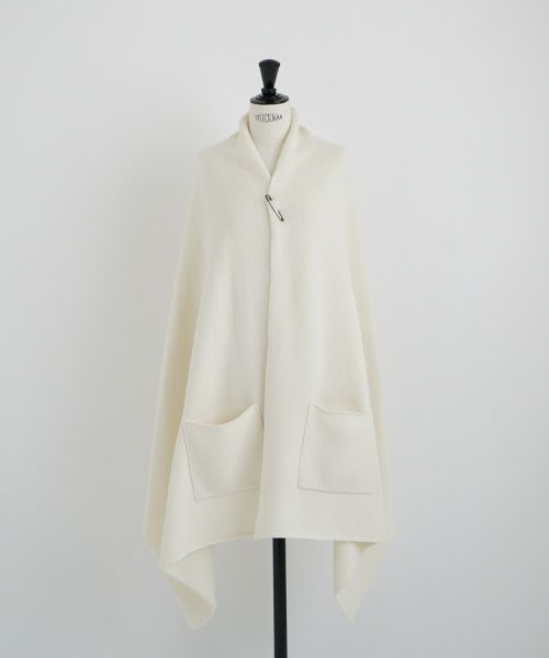 Mochi.モチ.pocket knit stole [m-a22-s-01/off white]