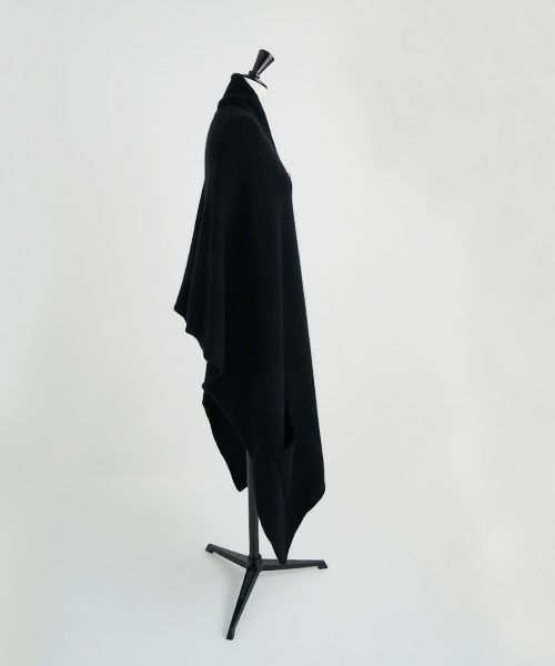 Mochi.モチ.pocket knit stole [m-a22-s-01/black]