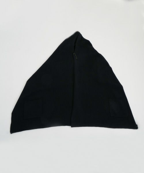 Mochi.モチ.pocket knit stole [m-a22-s-01/black]