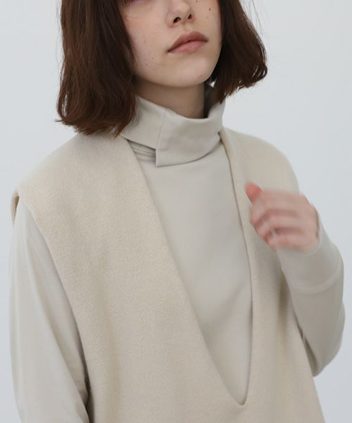 Mochi.モチ.cashmere v-neck vest [ma22-kn-01/off white]