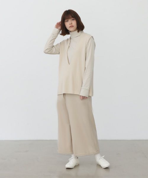 Mochi.モチ.cashmere v-neck vest [ma22-kn-01/off white]