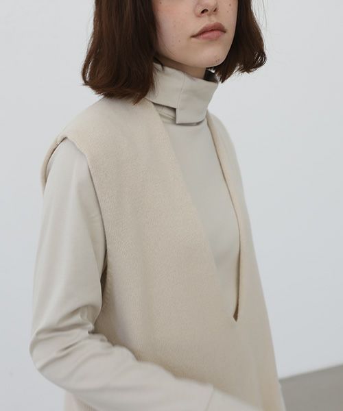 Mochi.モチ.cashmere v-neck vest [ma22-kn-01/off white]