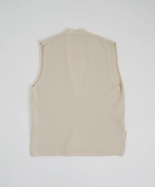 Mochi.モチ.cashmere v-neck vest [ma22-kn-01/off white]