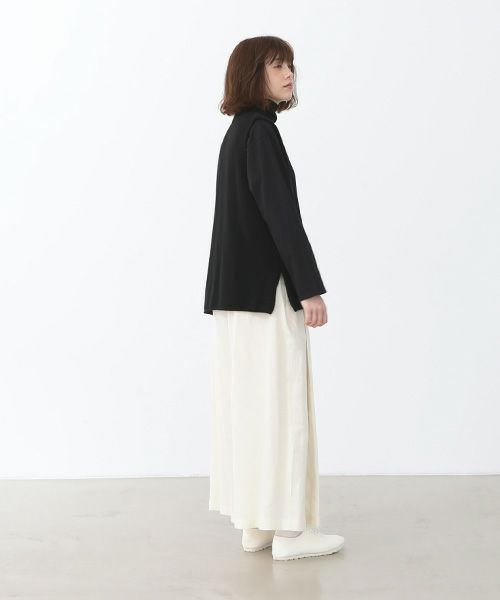 Mochi.モチ.cashmere v-neck vest [ma22-kn-01/black・sa]