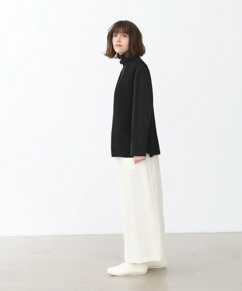 Mochi.モチ.cashmere v-neck vest [ma22-kn-01/black・sa]
