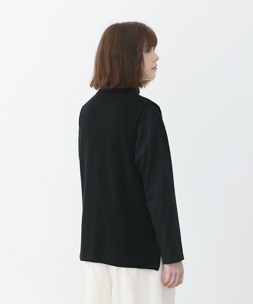 Mochi.モチ.cashmere v-neck vest [ma22-kn-01/black・sa]