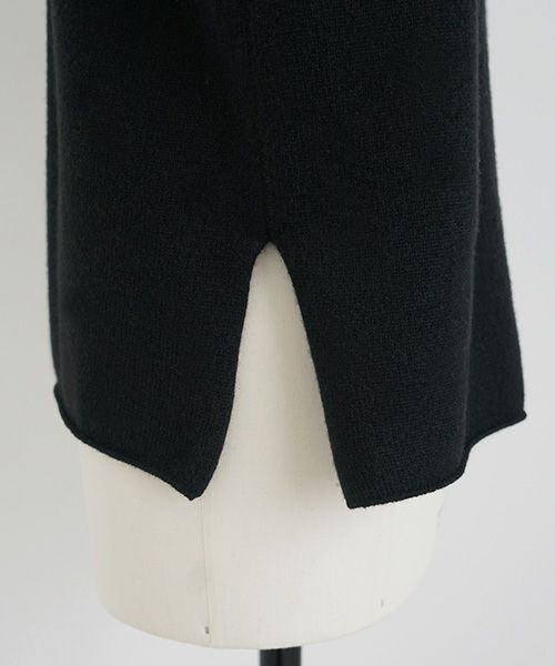 Mochi.モチ.cashmere v-neck vest [ma22-kn-01/black・sa]