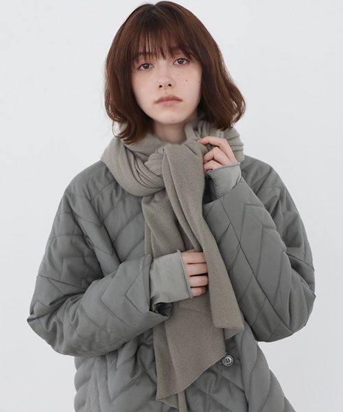 Mochi モチ baby cashmere stole [vm-a22-k19/green grey]