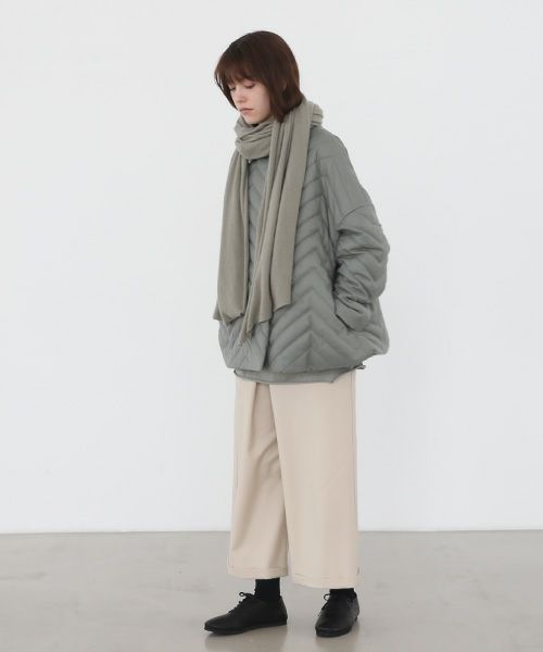 Mochi.モチ.baby cashmere stole [vm-a22-k19/green grey]