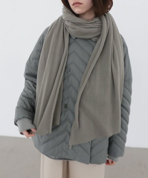 Mochi.モチ.baby cashmere stole [vm-a22-k19/green grey]