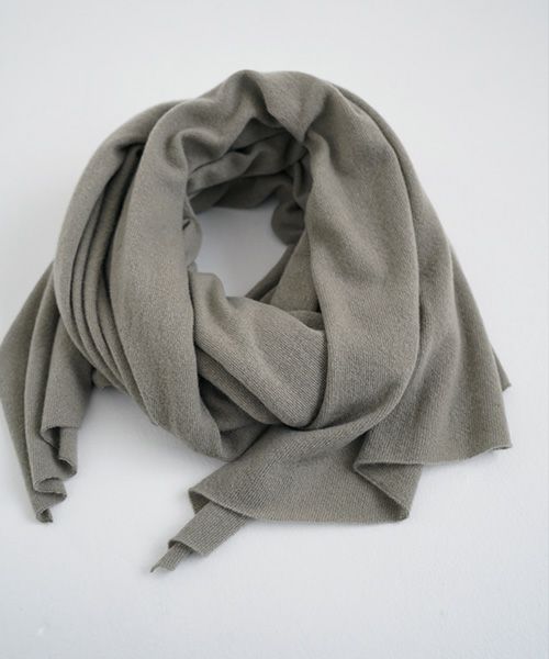 Mochi.モチ.baby cashmere stole [vm-a22-k19/green grey]