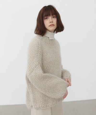 Maiami/マイアミ Mohair Big Sweater [MMO23150/BEIGE]