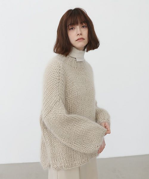Mochi.モチ.hand knitted sweater [ma22-kn-04/beige]