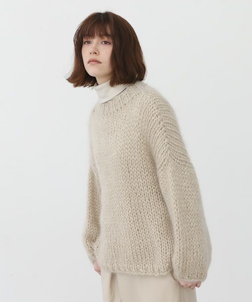 Mochi.モチ.hand knitted sweater [ma22-kn-04/beige]
