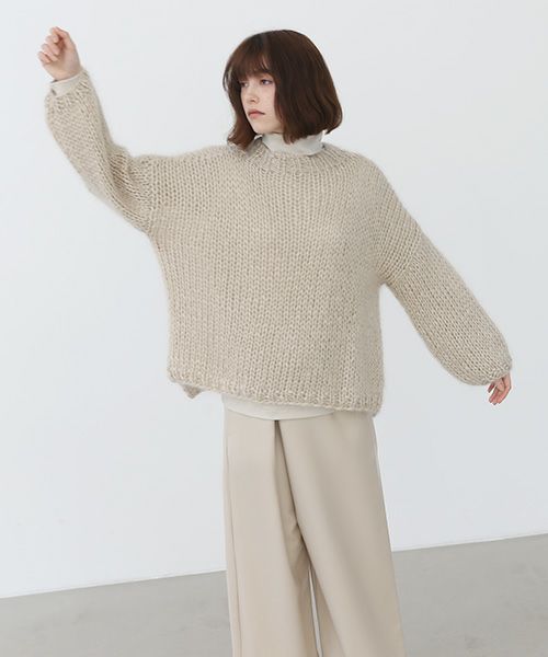 Mochi.モチ.hand knitted sweater [ma22-kn-04/beige]