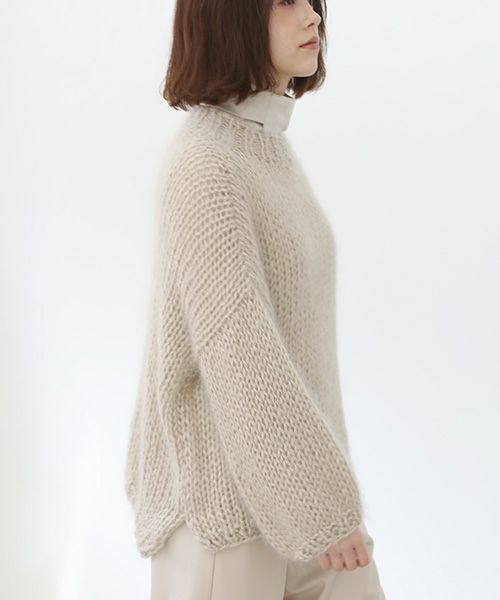 Mochi.モチ.hand knitted sweater [ma22-kn-04/beige]