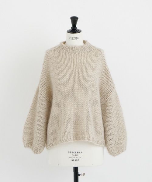 Mochi.モチ.hand knitted sweater [ma22-kn-04/beige]