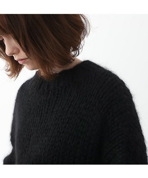 Mochi.モチ.hand knitted sweater [ma22-kn-04/black]