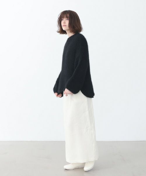 Mochi.モチ.hand knitted sweater [ma22-kn-04/black]