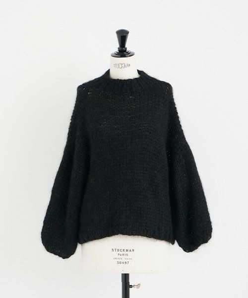 Mochi.モチ.hand knitted sweater [ma22-kn-04/black]