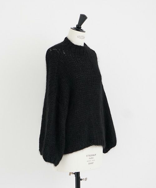 Mochi.モチ.hand knitted sweater [ma22-kn-04/black]