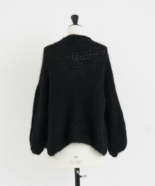 Mochi.モチ.hand knitted sweater [ma22-kn-04/black]