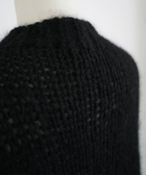 Mochi.モチ.hand knitted sweater [ma22-kn-04/black]