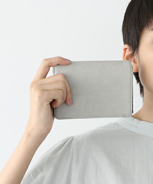 Mochi, モチ, folded wallet [ma-pro-17-/green grey], 鹿革/二つ折り財布