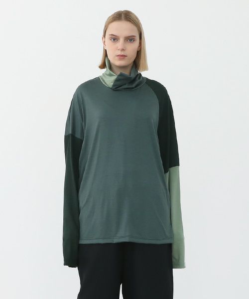 VU.ヴウ.highneck mix t-shirt vu-a22-t05[GREEN MIX]:s_