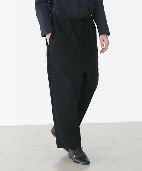 VU.ヴウ.zigzag wide easy pants vu-a22-p07[black Herringbone]:s_