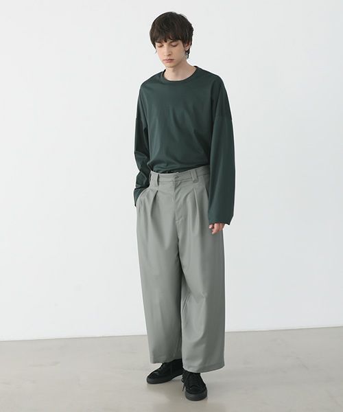 VU.ヴウ.knee wide pants vu-a22-p10[GREEN GRAY]_