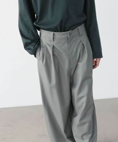 VU.ヴウ.knee wide pants vu-a22-p10[GREEN GRAY]_