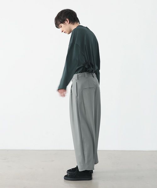 VU.ヴウ.knee wide pants vu-a22-p10[GREEN GRAY]_