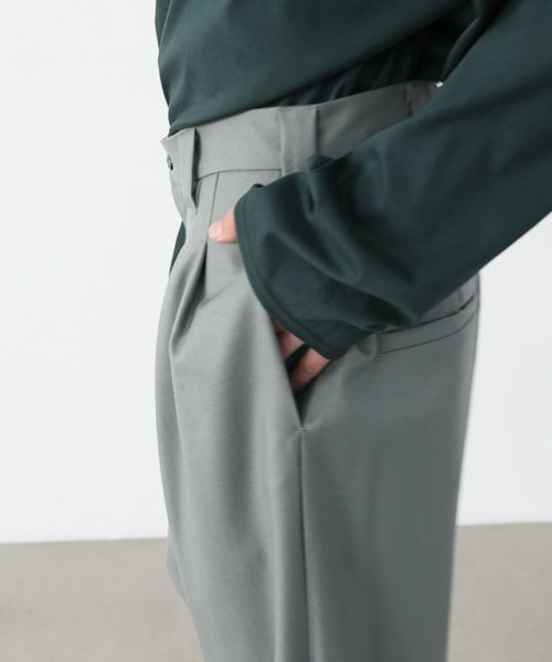 VU.ヴウ.knee wide pants vu-a22-p10[GREEN GRAY]_