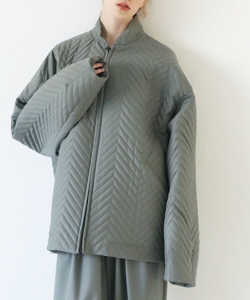 VU.ヴウ.zigzag stand collar bluson vu-a22-b12[GREEN GRAY]_