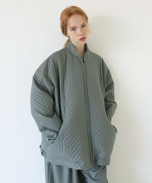 VU.ヴウ.zigzag stand collar bluson vu-a22-b12[GREEN GRAY]_