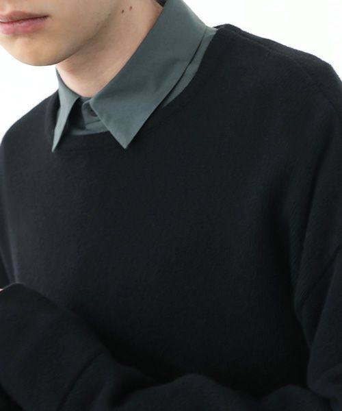 VU.ヴウ.cashmere crew neck knit vu-a22-k16[BLACK]:s_