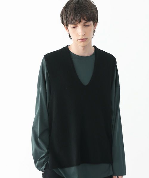 VU.ヴウ.cashmere knit vest vu-a22-k17[BLACK]_