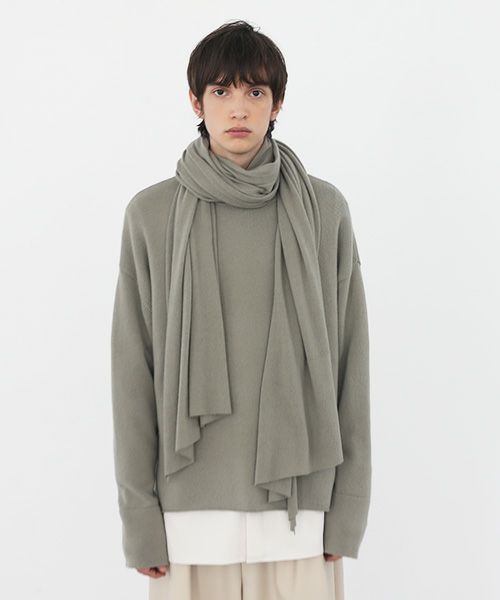 VU.ヴウ.baby cashmere knit stole vu-a22-k19[GREEN GRAY]_