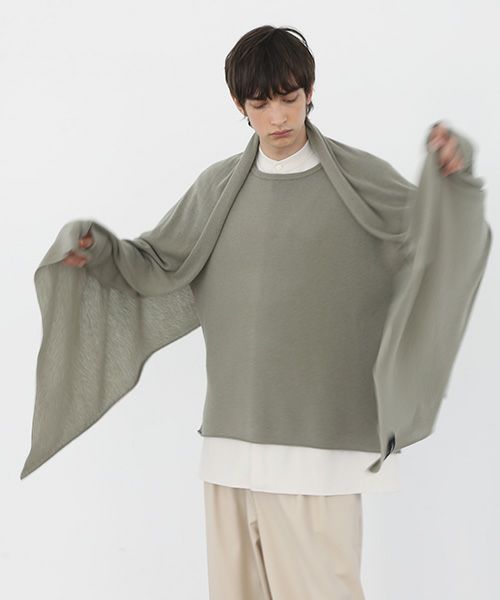 VU.ヴウ.baby cashmere knit stole vu-a22-k19[GREEN GRAY]_