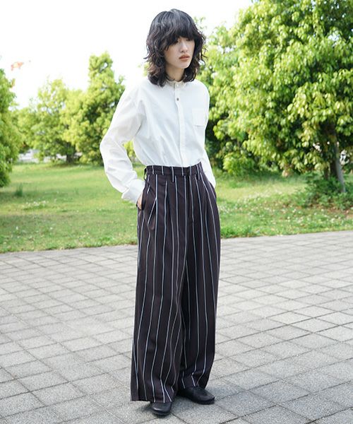 ohta.オオタ.stripe wide pants [pt-34S]