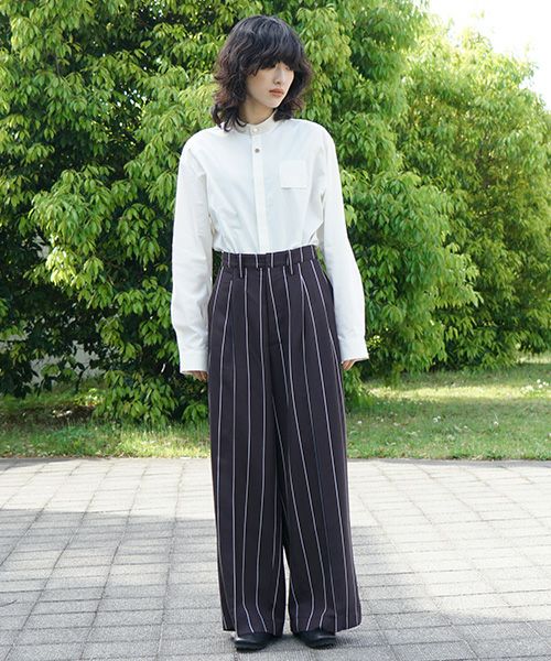ohta.オオタ.stripe wide pants [pt-34S]
