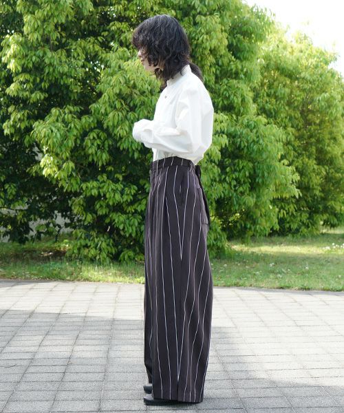 ohta.オオタ.stripe wide pants [pt-34S]