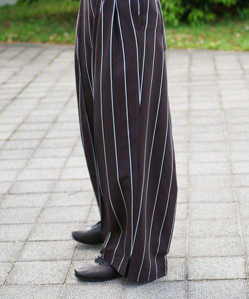 ohta.オオタ.stripe wide pants [pt-34S]