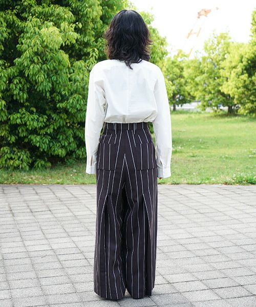 ohta.オオタ.stripe wide pants [pt-34S]