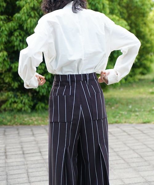 ohta.オオタ.stripe wide pants [pt-34S]