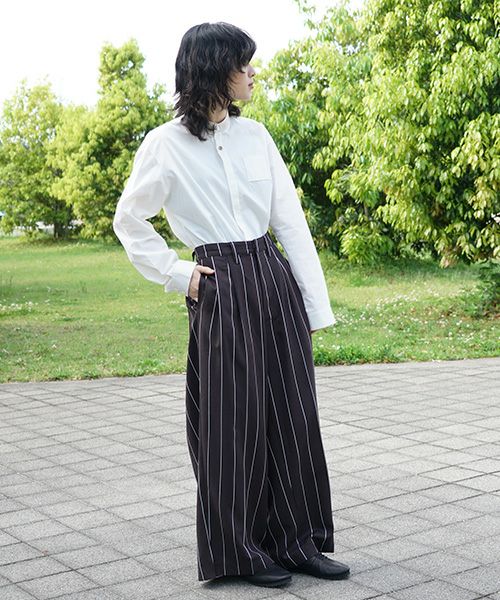 ohta.オオタ.stripe wide pants [pt-34S]