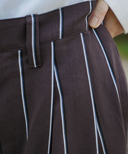 ohta.オオタ.stripe wide pants [pt-34S]