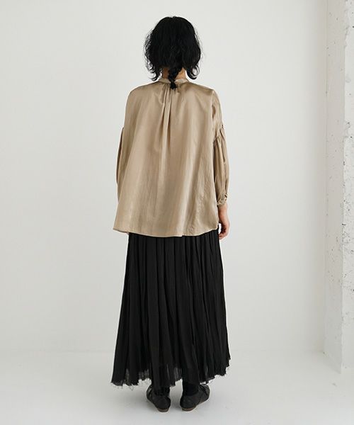 suzuki takayuki.スズキタカユキ.puff-sleeve blouse [T001-12/bay leaf]